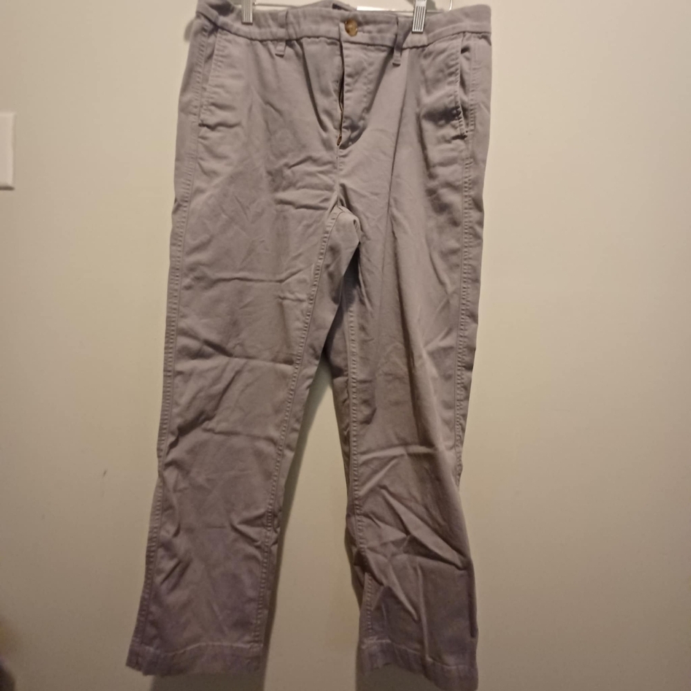 J Crew Womens‎ 12 Chino Pant High Rise Girlfriend Gray Cotton Blend Stretch